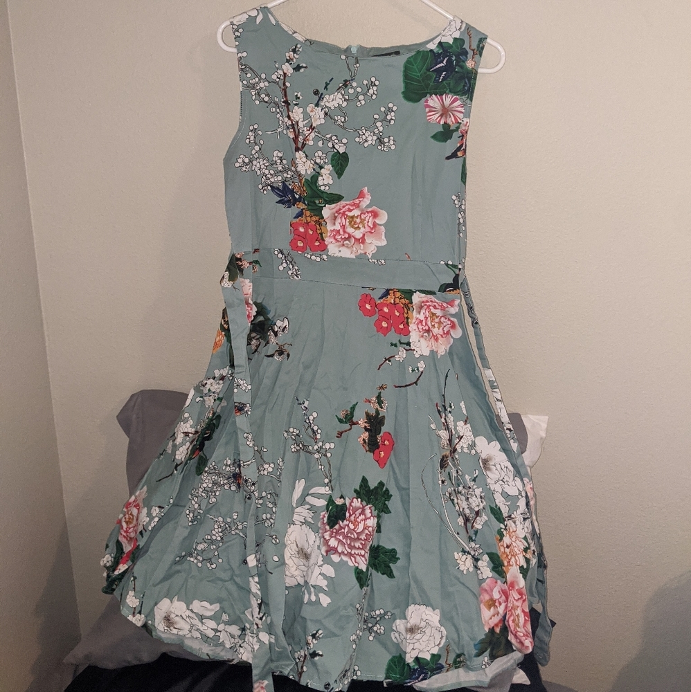 Japanese Print Short Dress